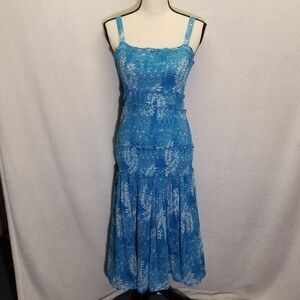 Steele Anthropologie L Kenzie Smocked Dress Floral Boho Summer Coastal Beach